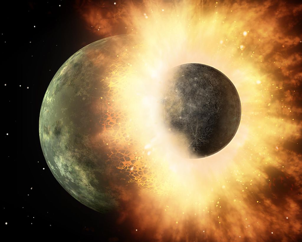 4.5 billion years ago the Earth crashed into a Mars-size object