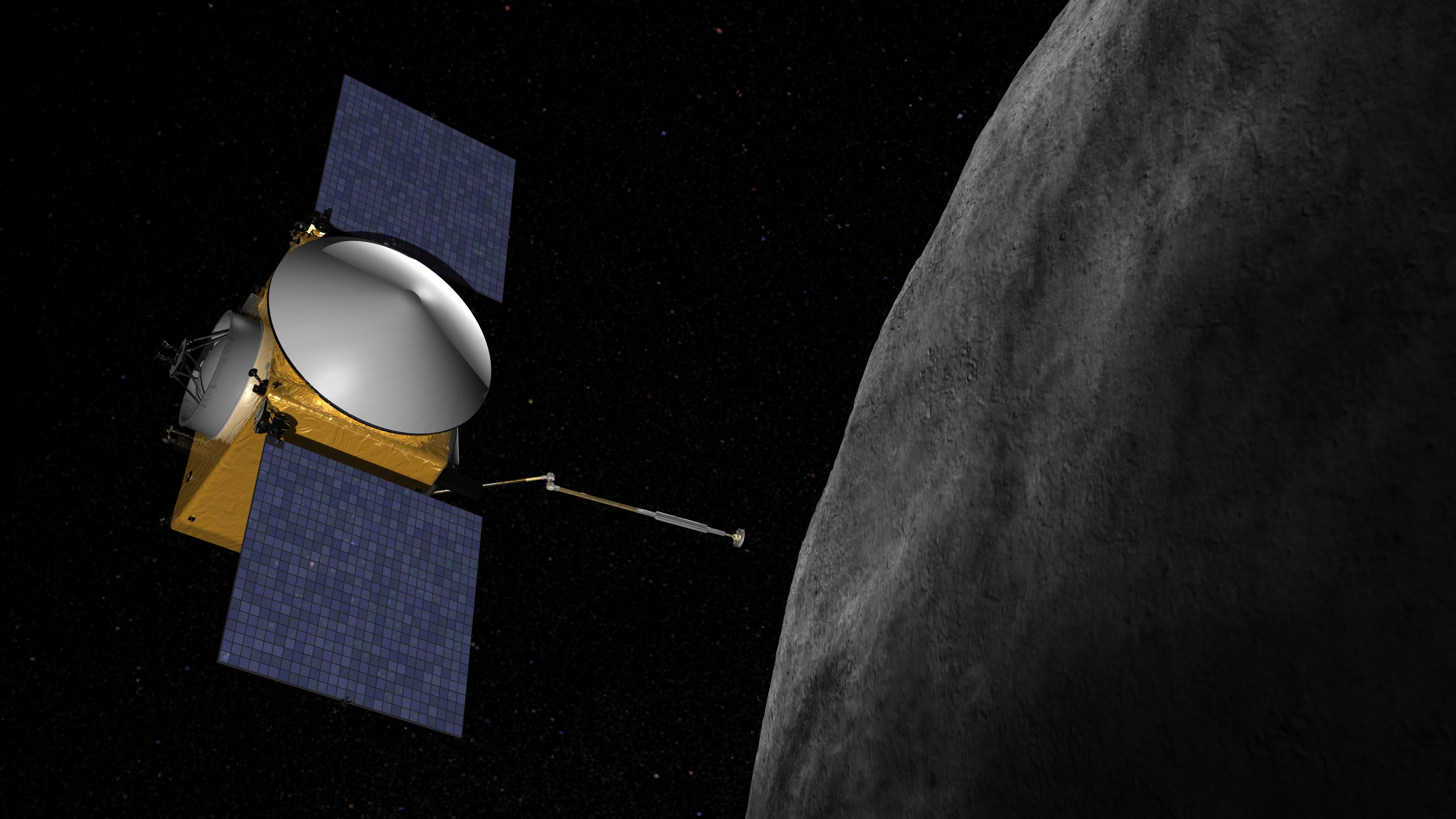 two spacecrafts are on their way to the asteroids right now. This one is OSIRIS-REx, NASA mission to the asteroid Bennu