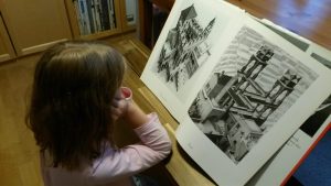 Exploring Escher's art was inspired by the "Infinite lives of Maisie Day" book 