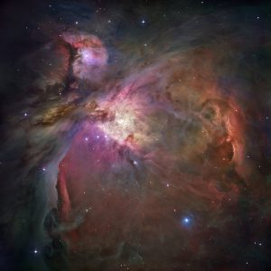 The Orion nebula, a cloud of gas and dust